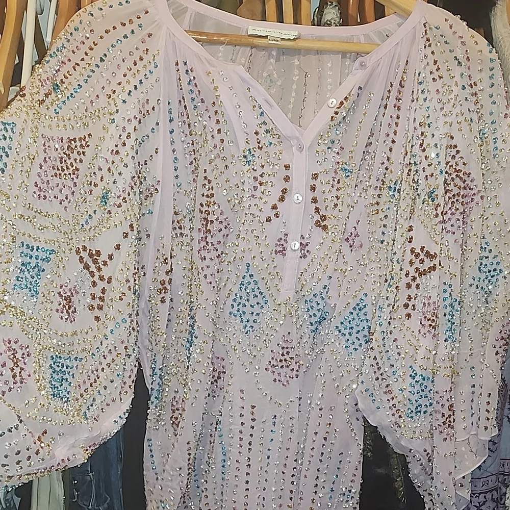 Antik Batik Pink Embellished Blouse - Picture 3 of 10